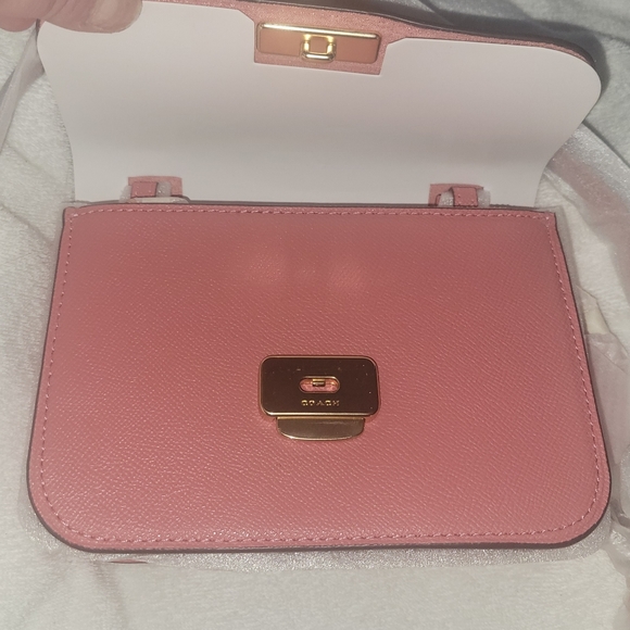 100% Authentic COACH Taffy and Gold Mini Brynn Crossbody Purse - Picture 6 of 9